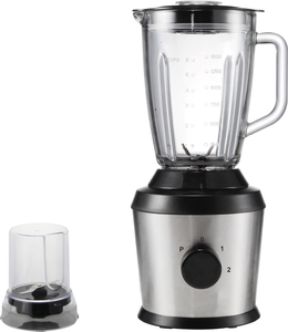 Blender Glass Jar Stand Electric Multifunctional with Grinder Mincer Silver